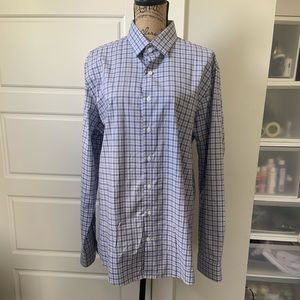 Express Plaid Slim Button Down Long Sleeve Dress Shirt